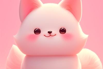 AI绘画	一只胖乎乎，可爱，毛茸茸的小狐狸