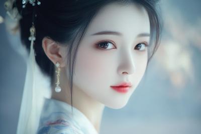 AI绘画	一个中国美少女，精致的五官，精致的妆容，面对镜头