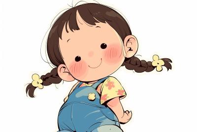 AI绘画	旧漫画，一个可爱的中国动漫女孩的头像