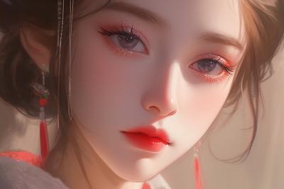 AI绘画	一个非常漂亮的亚洲女孩，大眼睛，长头发
